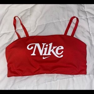 Red bandeau NIKE sports bra